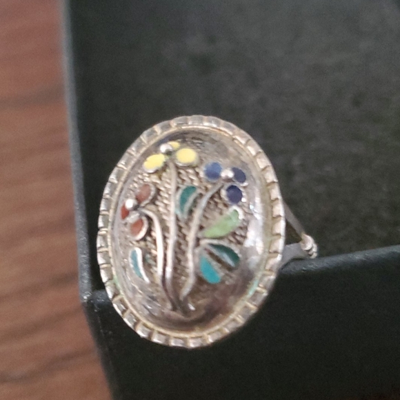 Jewelry - STERLING SILVER ENAMEL HAND MADE RING
